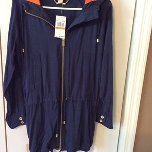 Clearance! NWT Michael Kors Navy hooded jacket S